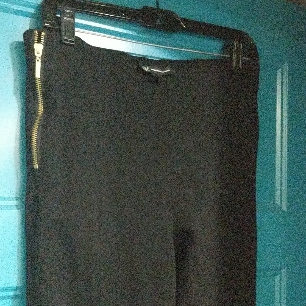 INC International Concepts Black Pantsuit Bottoms, Full Length and Gold Zippers